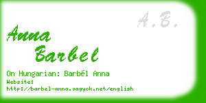 anna barbel business card